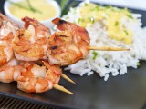 Portion of Prawns with Curry Sauce