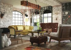 Loft living room interior