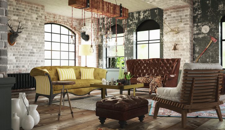 Loft living room interior